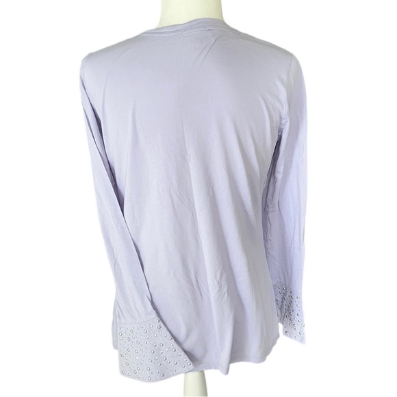 Michael Kors Light Purple Long Embellished Bell Sleeve Top Size Medium - Picture 2 of 5